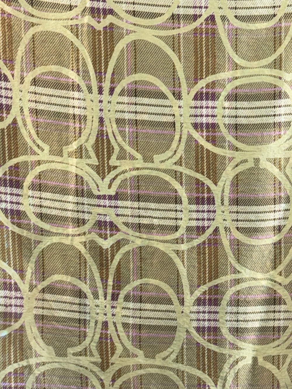 VTG Coach Signature Monogram Y2k Madison Print 100% Silk Scarf